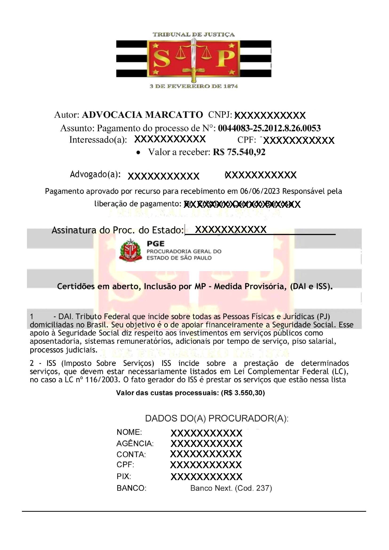NOVA MODALIDADE DE GOLPE UTILIZANDO LOGOTIPO DO TRIBUNAL DE JUSTIÇA DE SÃO PAULO